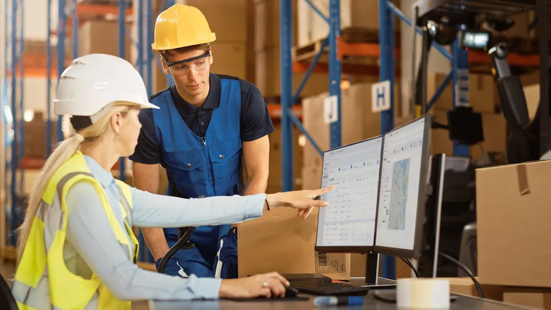 Warehouse team using a management system