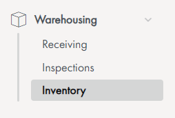 Image showing inventory menu of Bond, Elite Anywhere's proprietary warehouse management system.